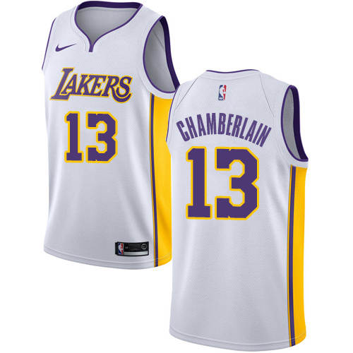 Lakers White V-Neck Hot Pressed Jersey