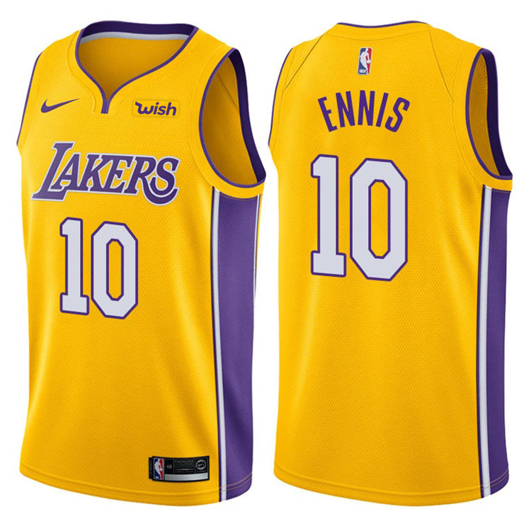 Lakers Yellow V-Neck Hot Pressed Jersey