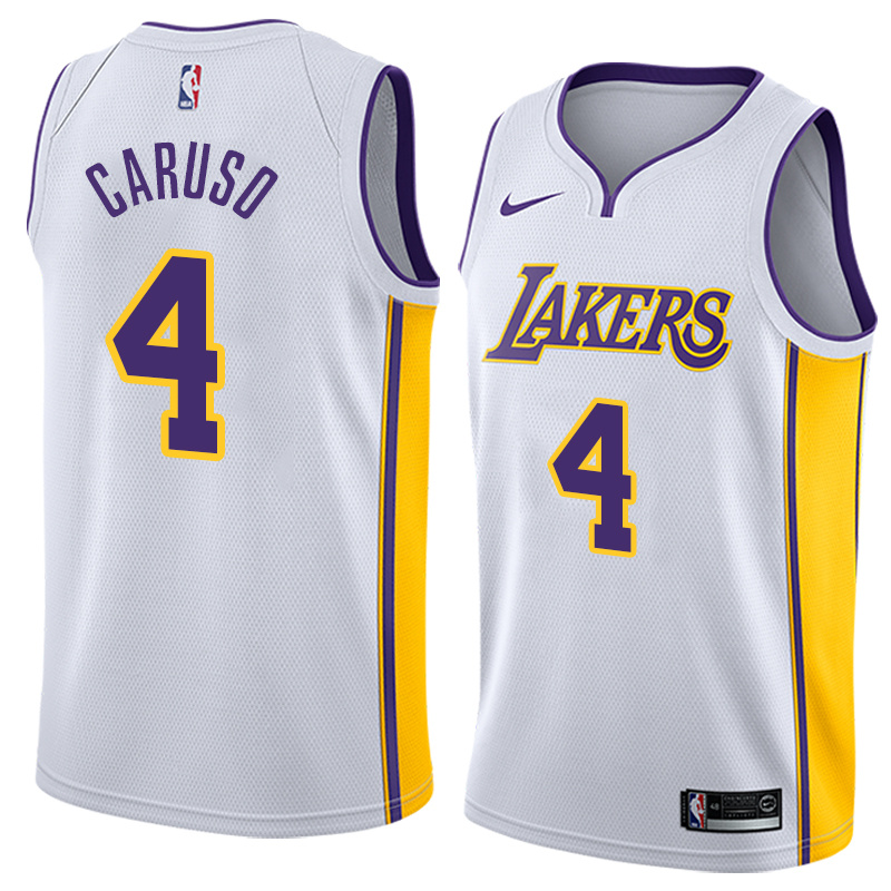 Lakers White V-Neck Hot Pressed Jersey