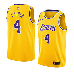 Lakers Yellow Retro Round Neck Hot Pressed Jersey
