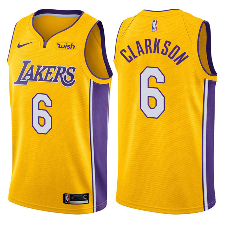 Lakers Yellow V-Neck Hot Pressed Jersey