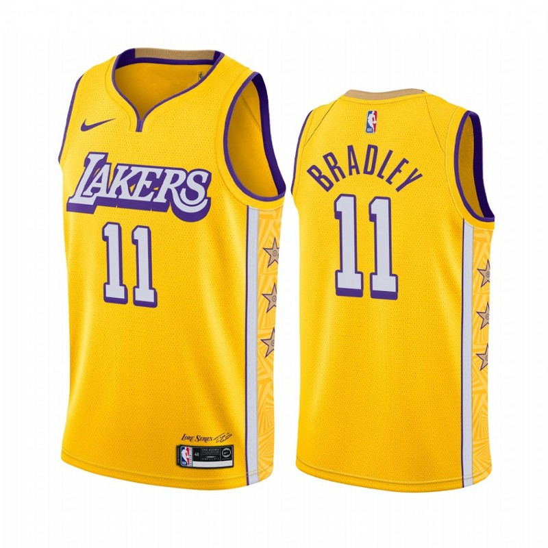 19-20 Lakers Yellow V-Neck Hot Pressed Jersey