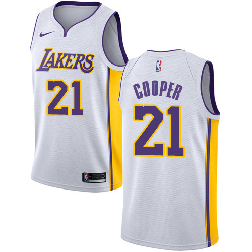 Lakers White V-Neck Hot Pressed Jersey