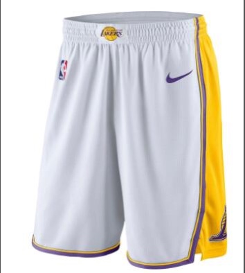 Lakers White V-Neck Hot Pressed Jersey