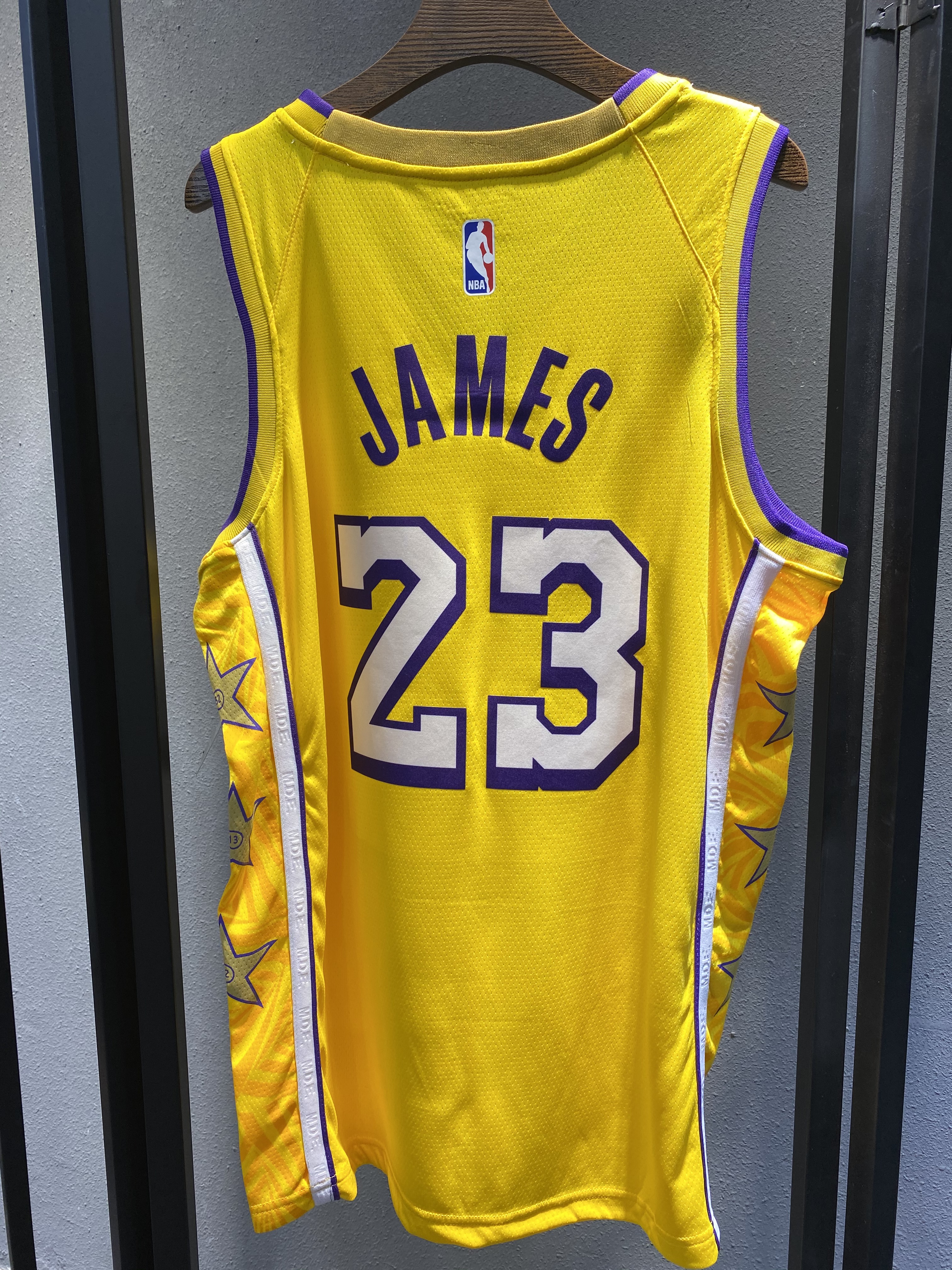 19-20 Lakers Yellow V-Neck Hot Pressed Jersey