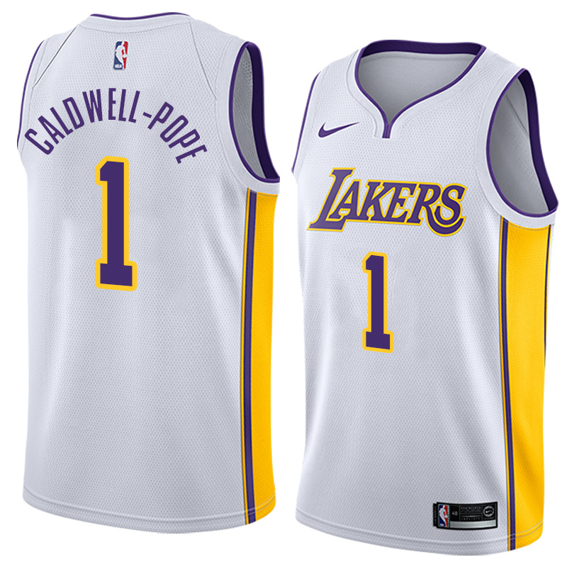 Lakers White V-Neck Hot Pressed Jersey