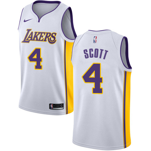 Lakers White V-Neck Hot Pressed Jersey