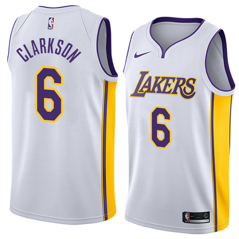 Lakers White V-Neck Hot Pressed Jersey