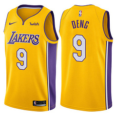 Lakers Yellow V-Neck Hot Pressed Jersey