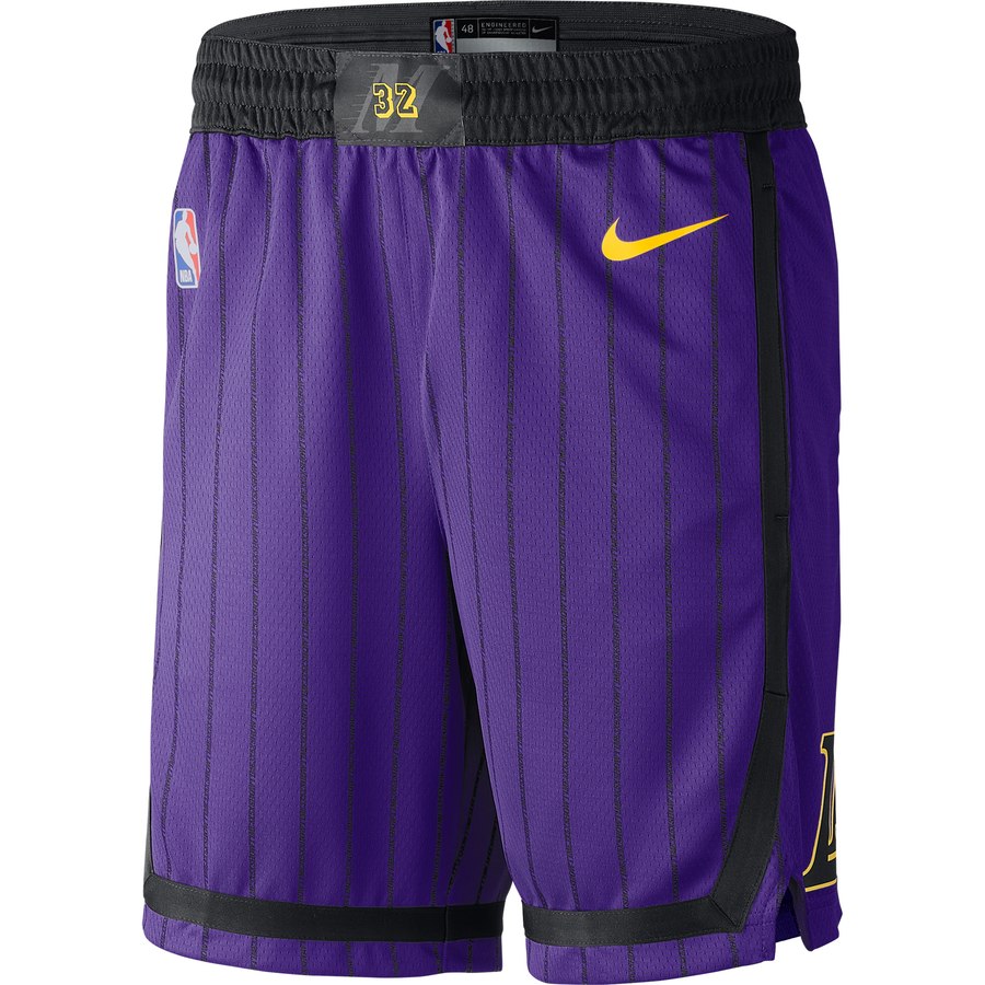 Lakers Violet with Lines Retro Round Neck Hot Pressed Jersey