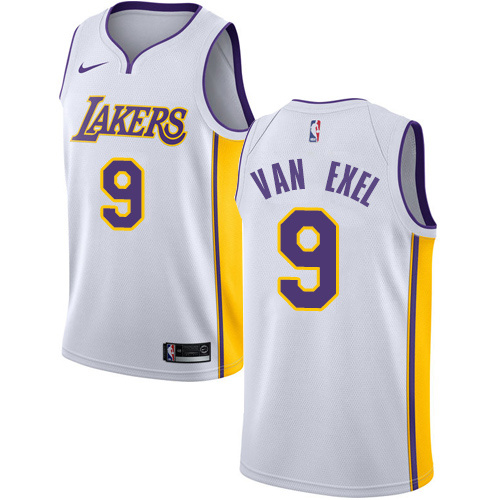 Lakers White V-Neck Hot Pressed Jersey
