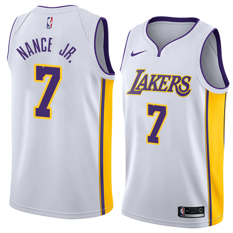 Lakers White V-Neck Hot Pressed Jersey