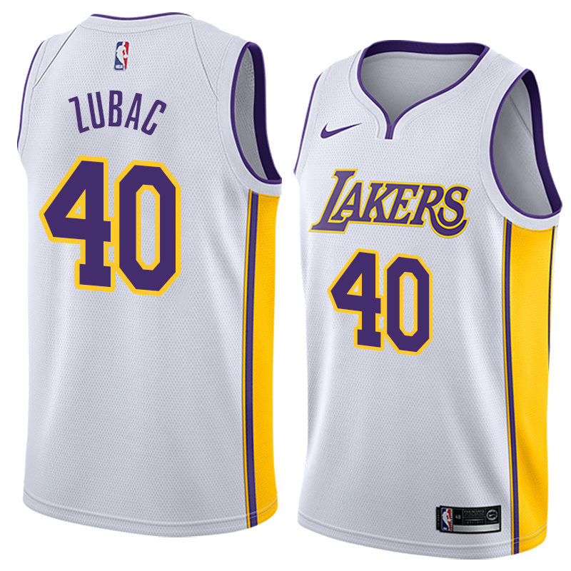 Lakers White V-Neck Hot Pressed Jersey