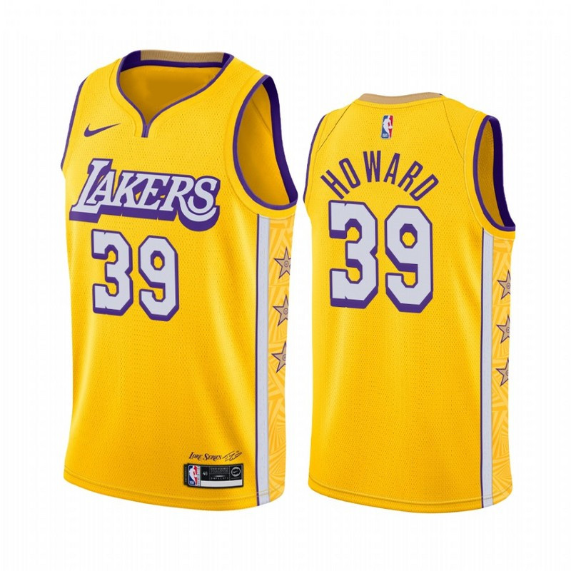 19-20 Lakers Yellow V-Neck Hot Pressed Jersey