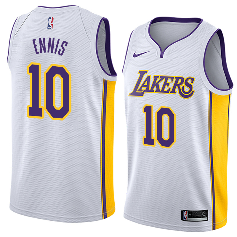 Lakers White V-Neck Hot Pressed Jersey