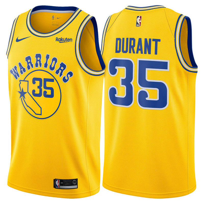 Golden State Retro Yellow Hot Pressed Jersey