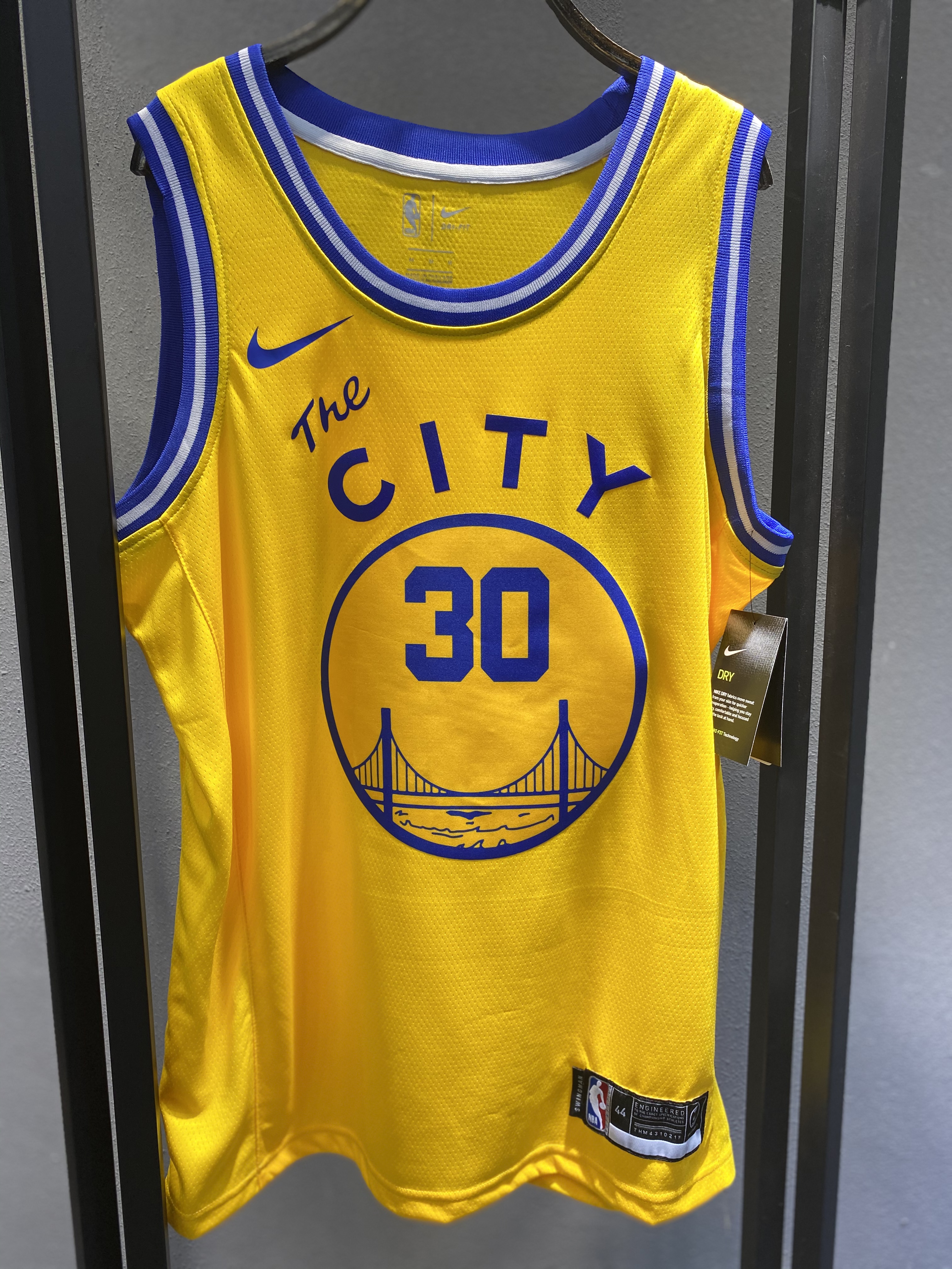 Golden State Retro Yellow Hot Pressed Jersey