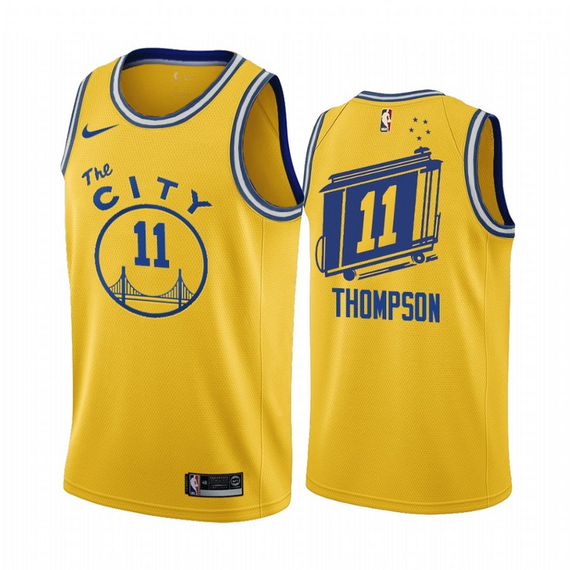 Golden State Retro Yellow Hot Pressed Jersey