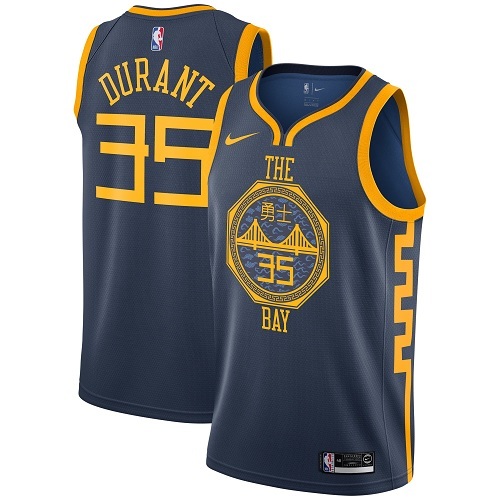Golden State Warriors Blue with Chinese on Chest Hot Pressed Jersey