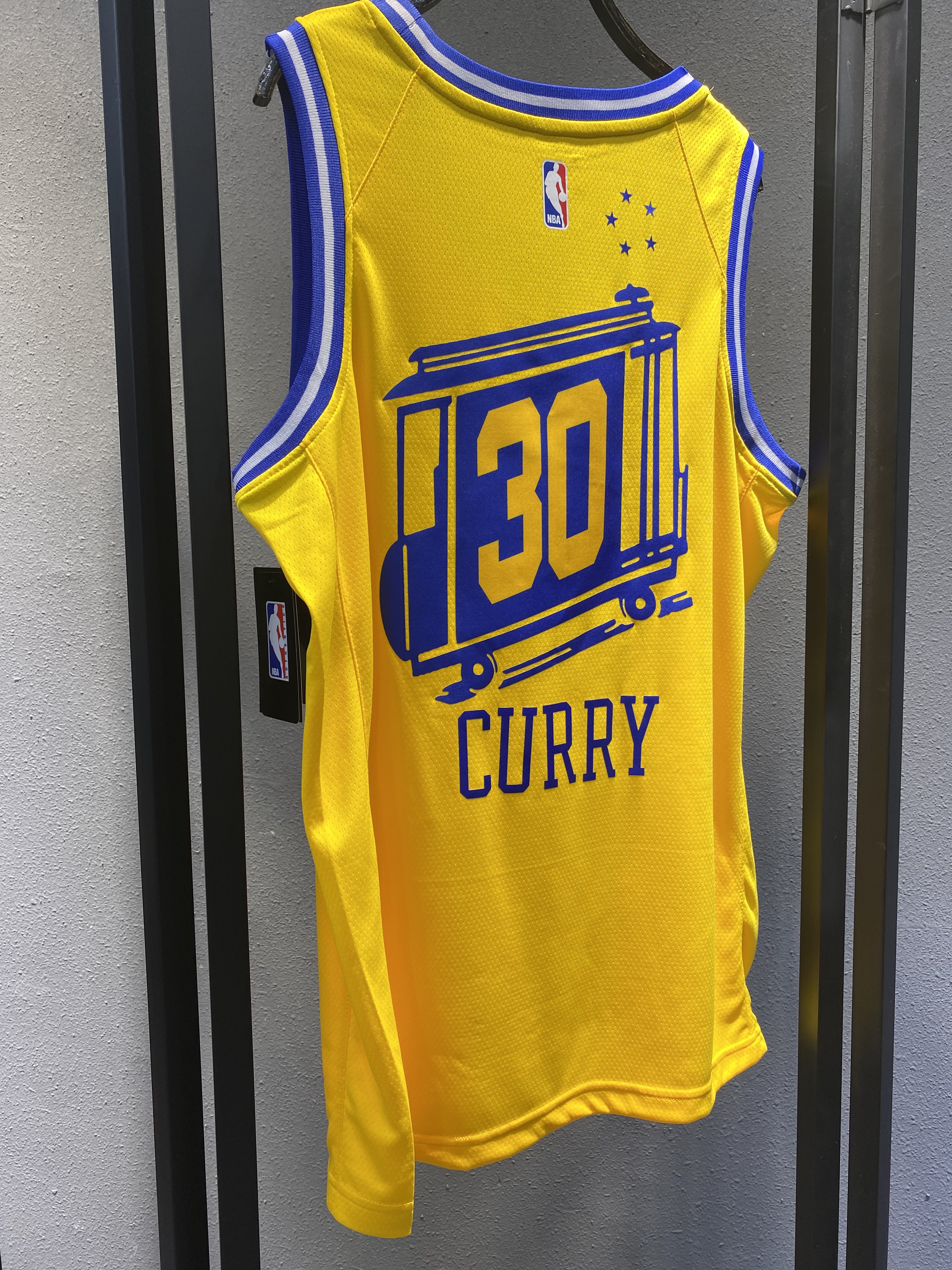 Golden State Retro Yellow Hot Pressed Jersey