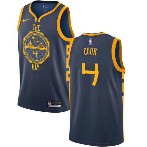 Golden State Warriors Blue with Chinese on Chest Hot Pressed Jersey
