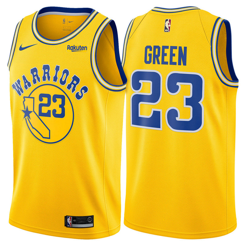Golden State Retro Yellow Hot Pressed Jersey