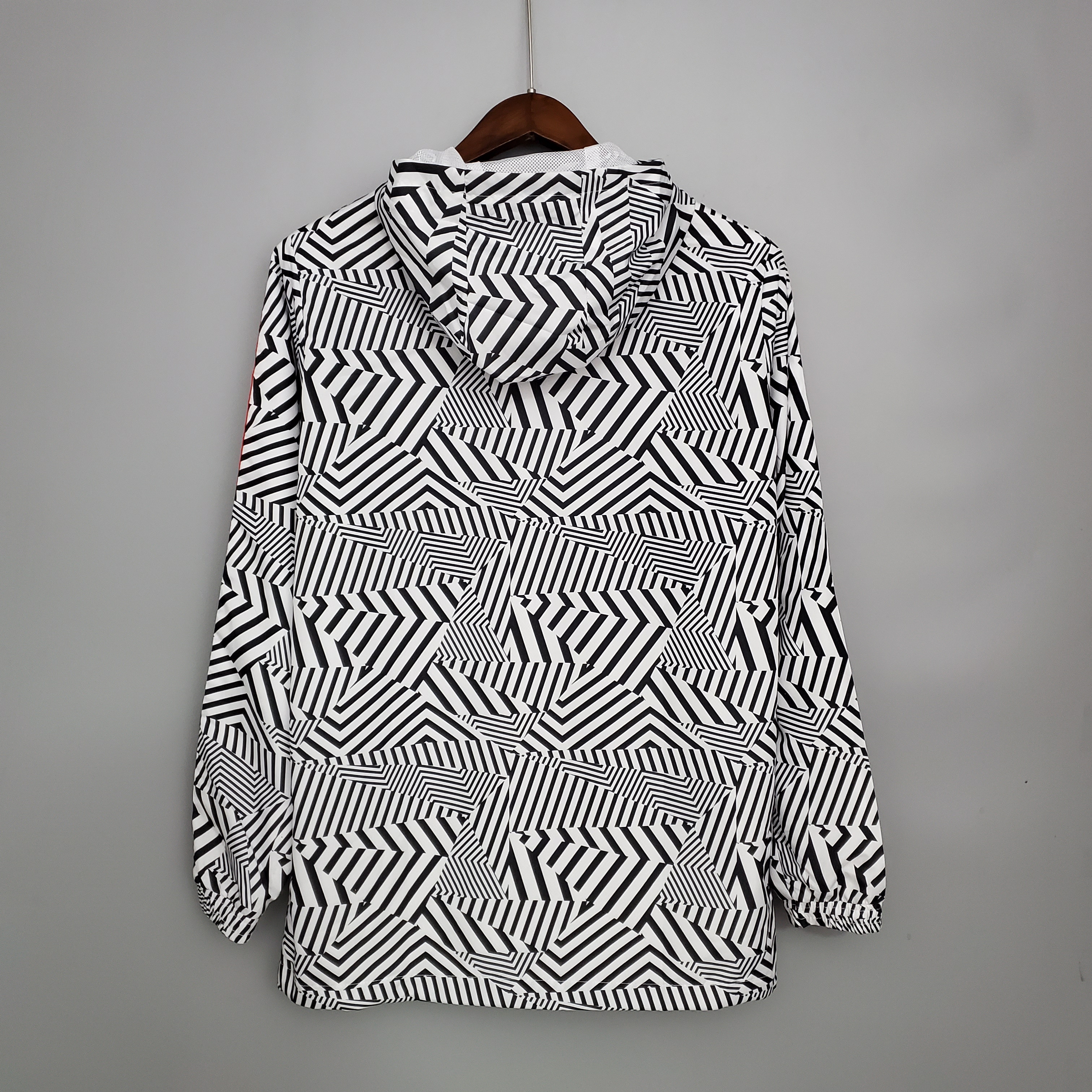 2122 Windbreaker Manchester United Black and White Stripes S-XXL