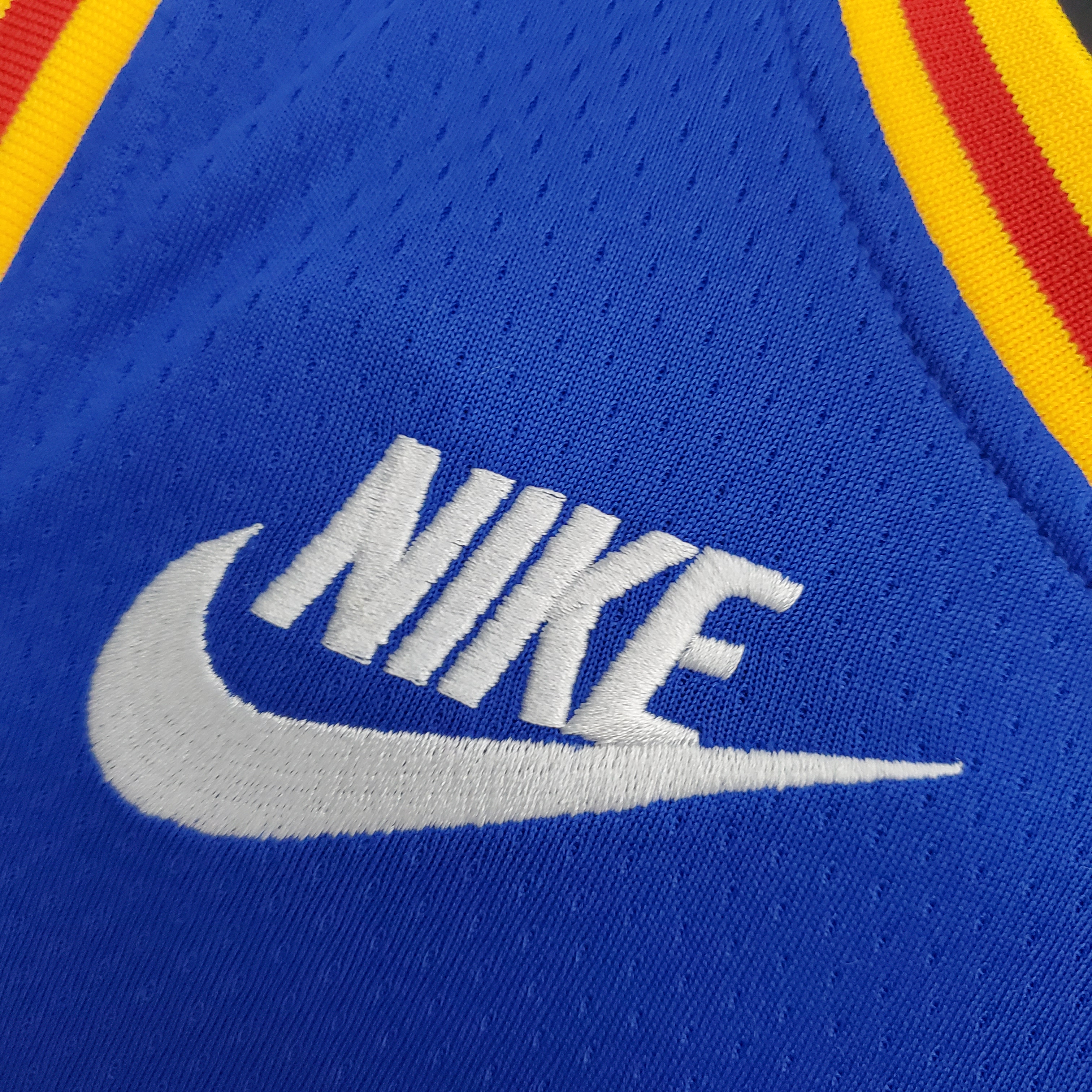 75th Anniversary Green#23 Warriors Vintage Blue NBA Jersey