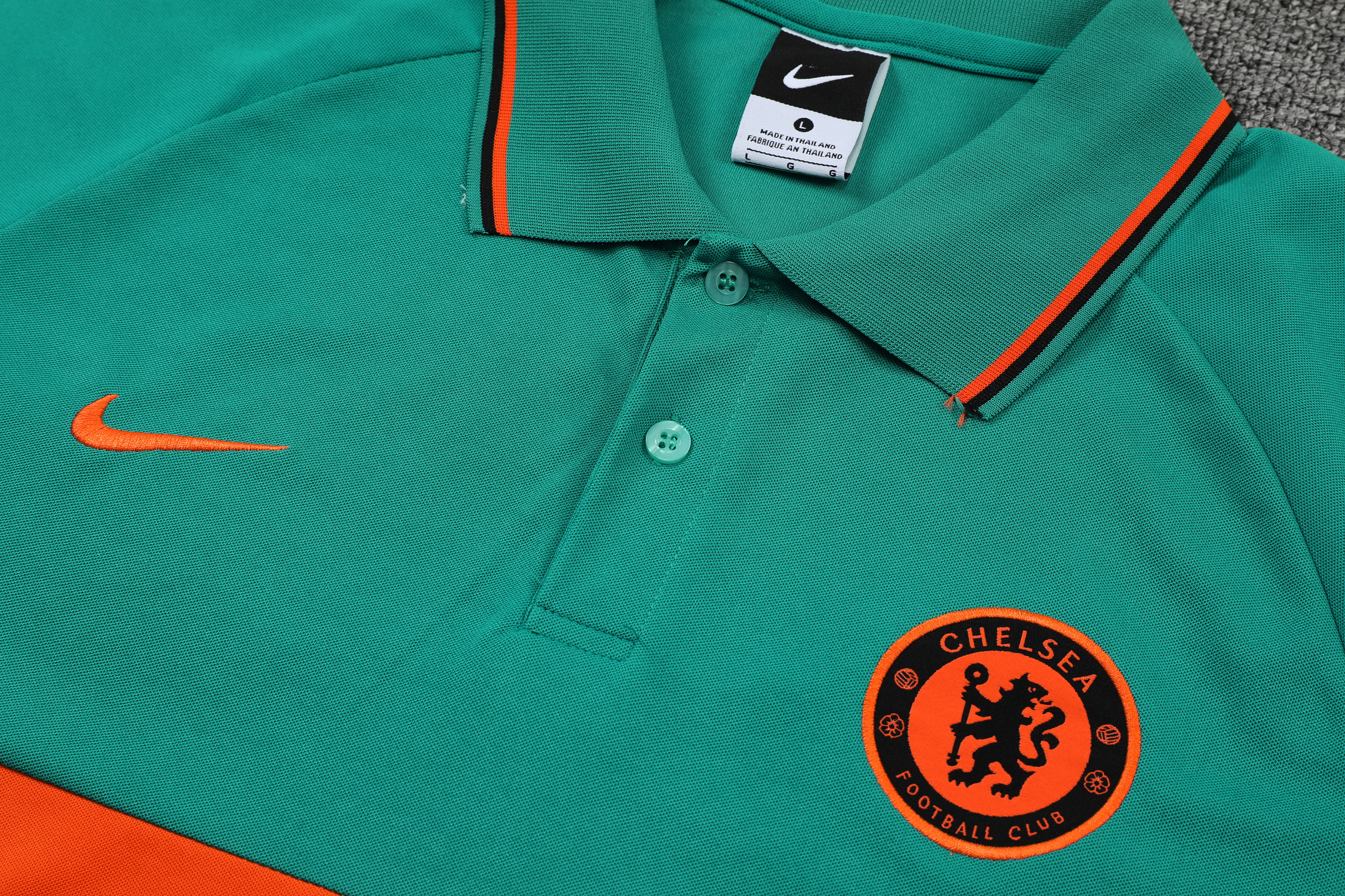 Chelsea POLO kit black orange green Short Sleeve Suit