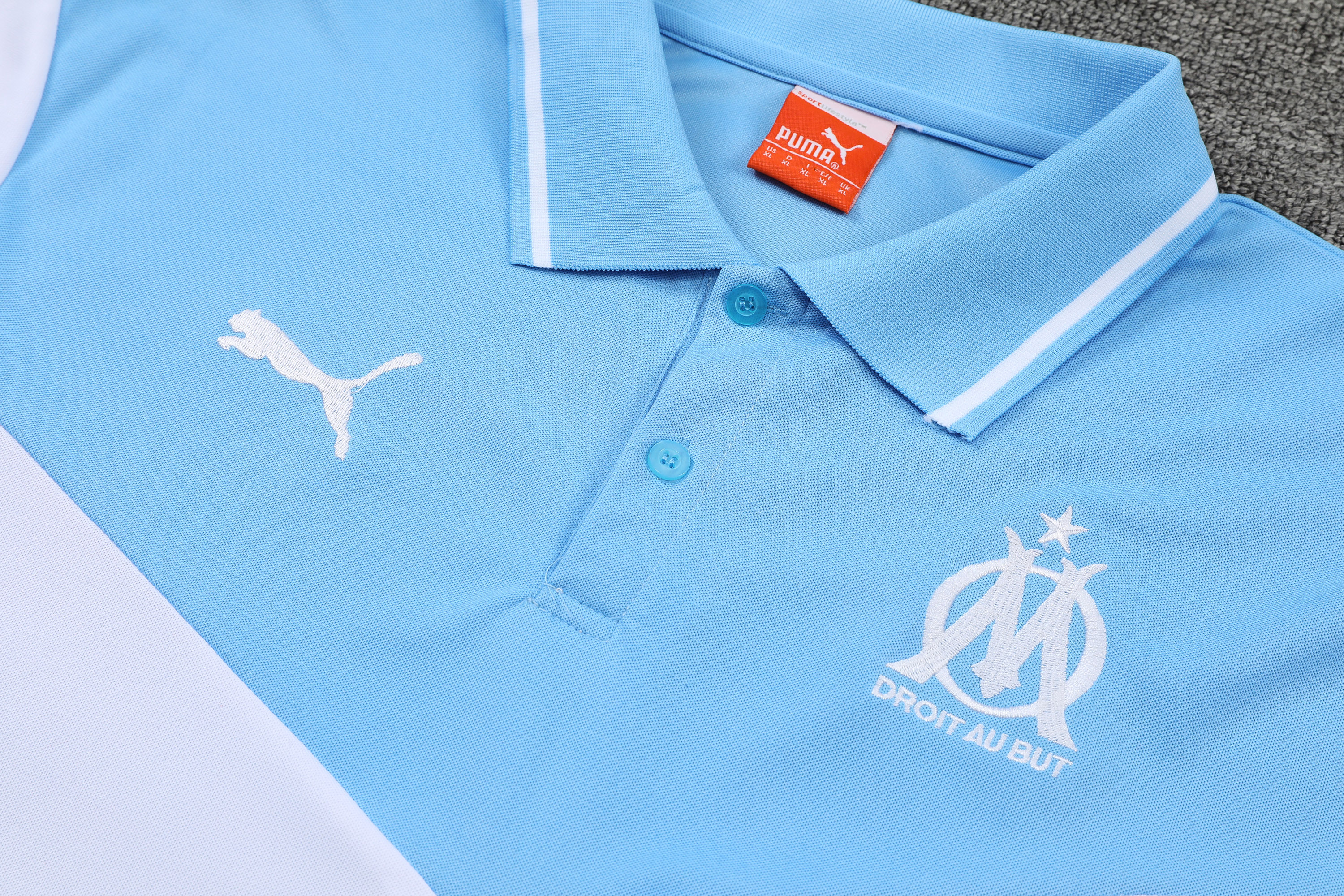 Marseille POLO kit blue and white Short Sleeve Suit