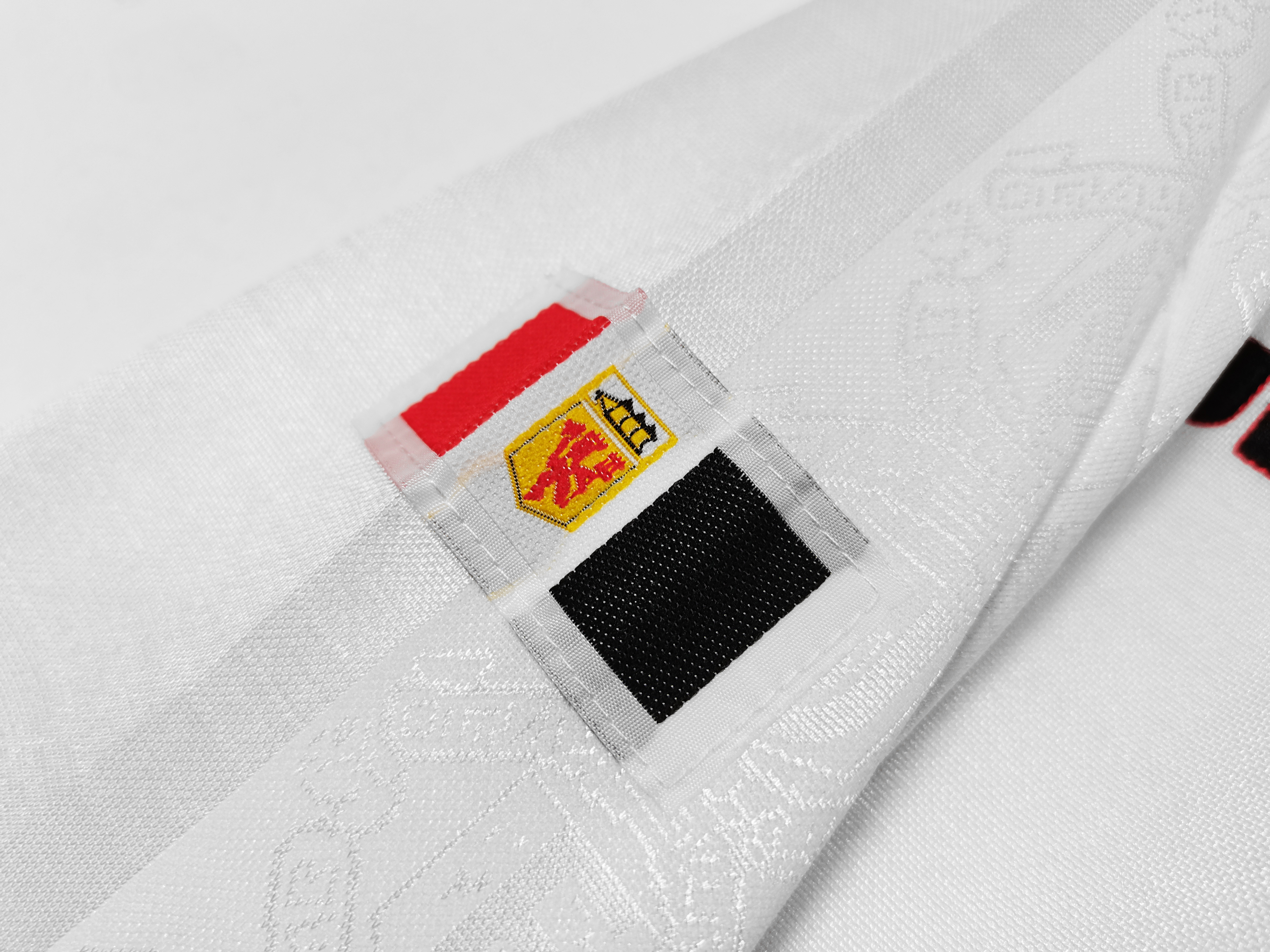 97-98 Manchester United White Long Sleeve Retro Jersey/97-98 曼联长袖