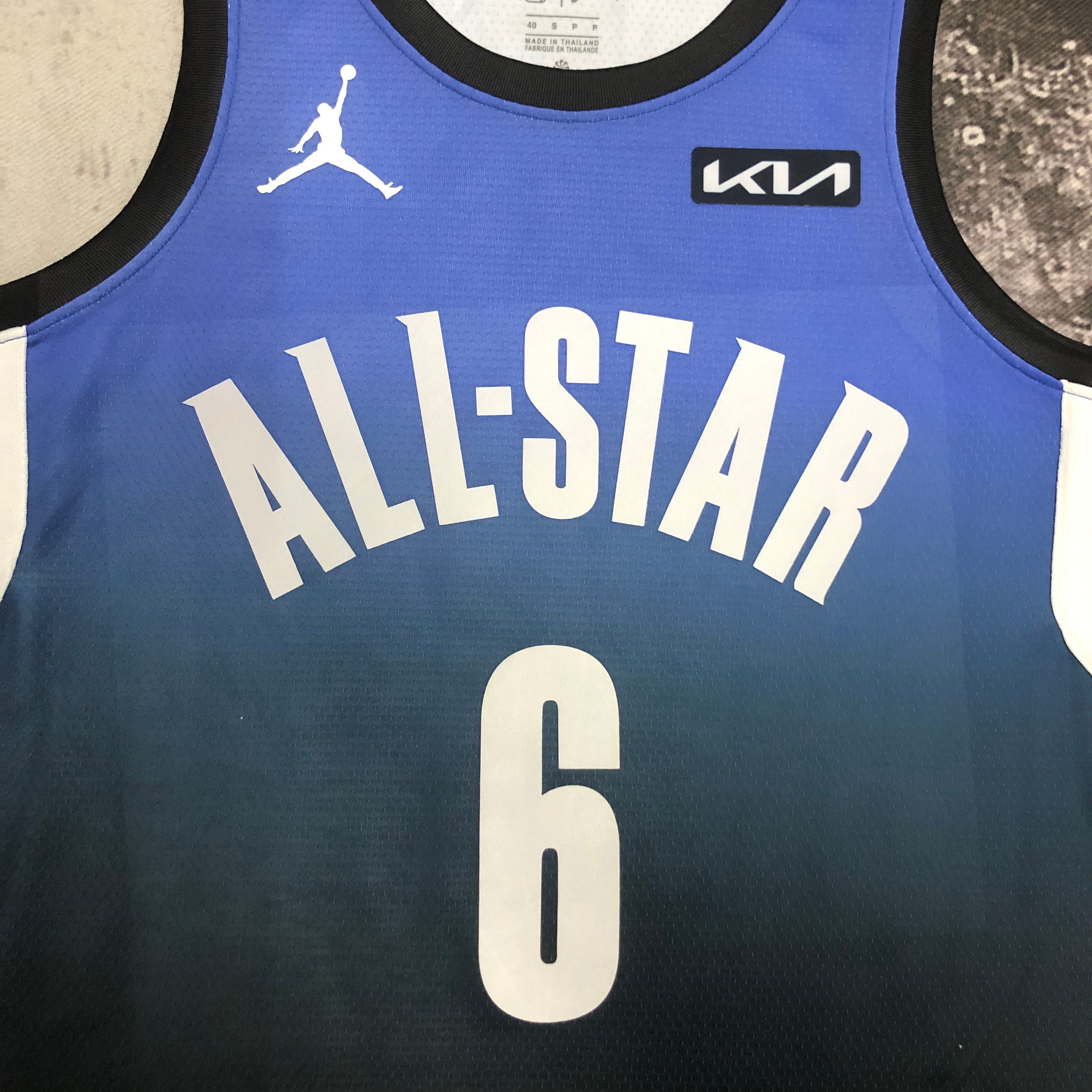 2023 NBA All Star Blue 6#JAMES Hot Pressed Jersey
