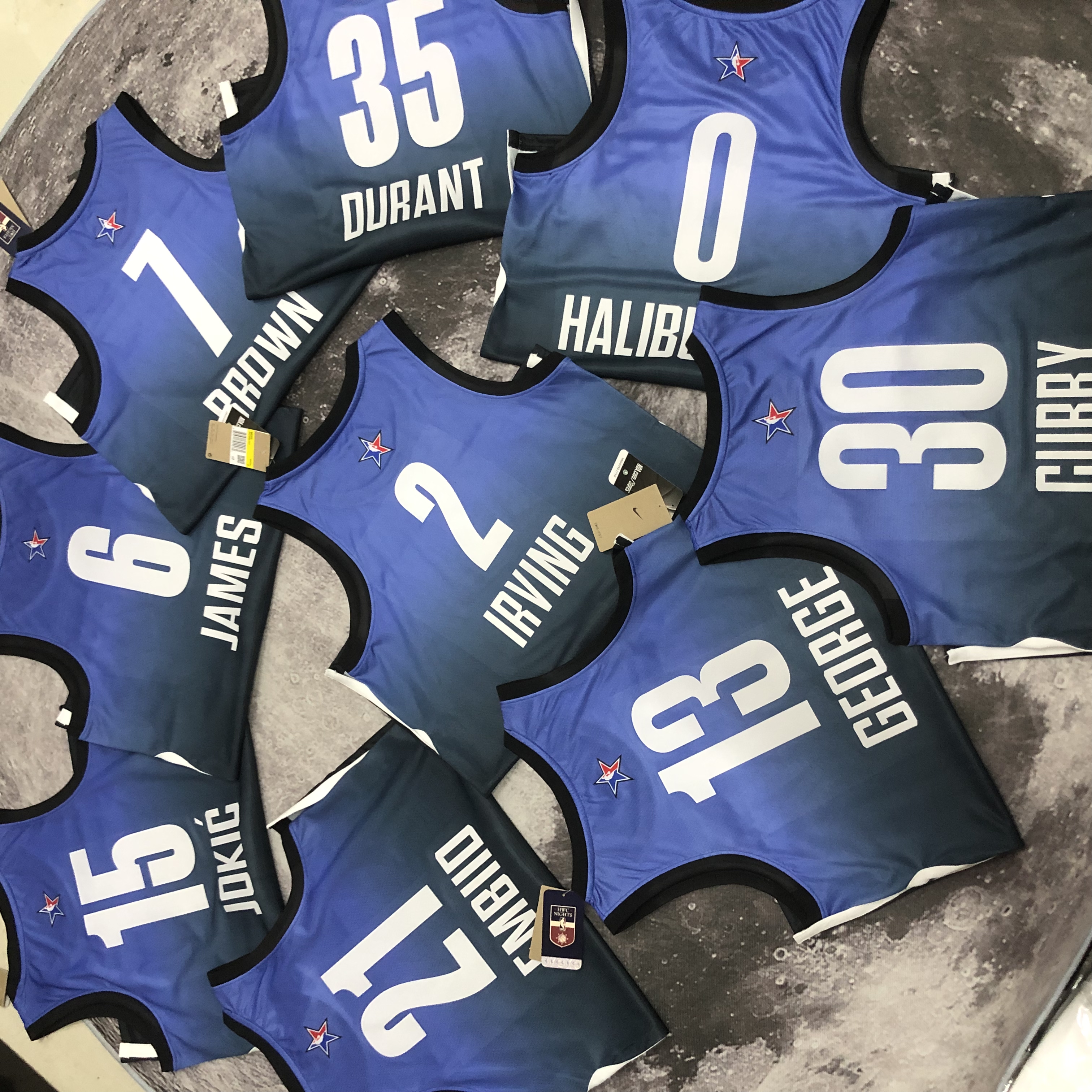 2023 NBA All Star Blue 35#DURANT Hot Pressed Jersey
