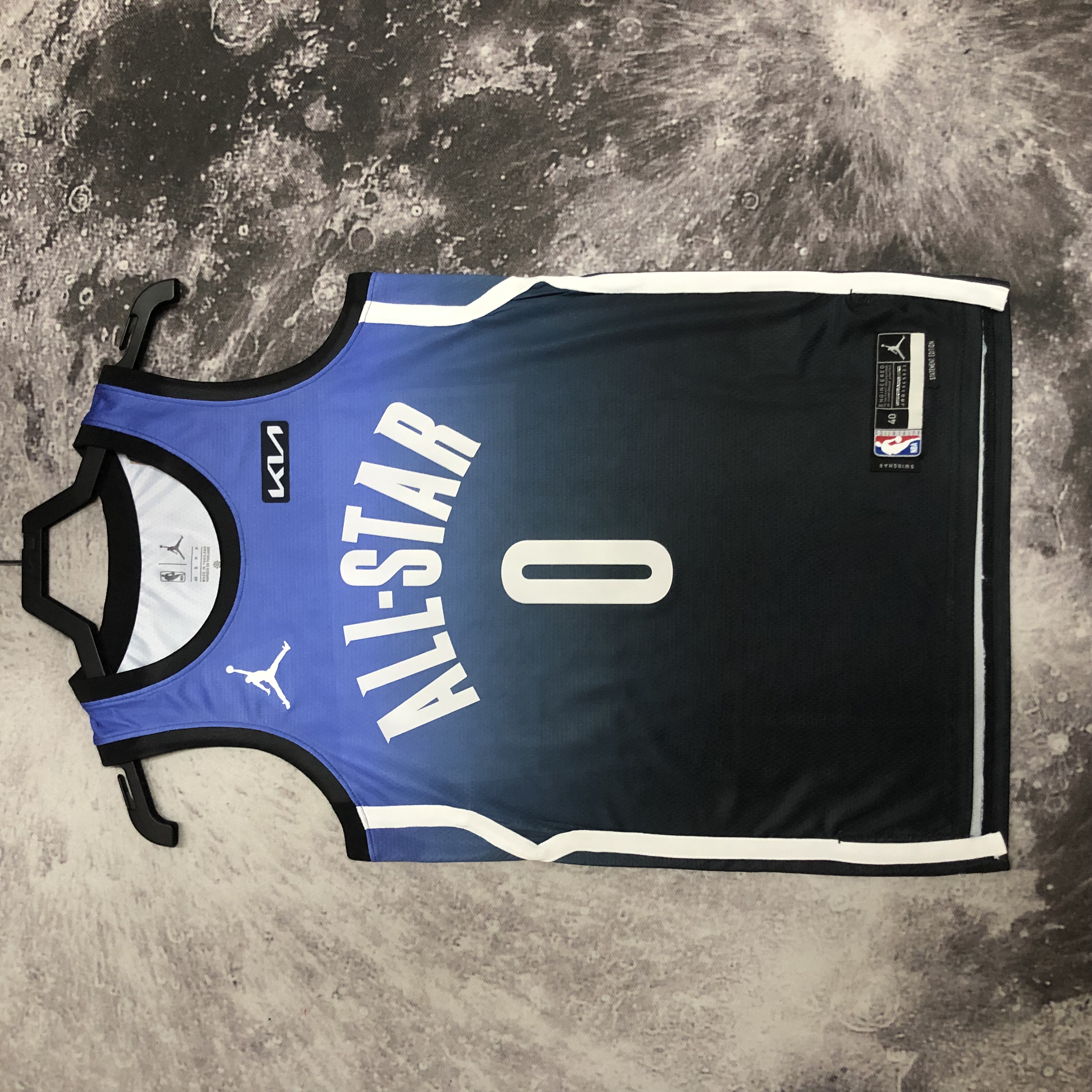 2023 NBA All Star Blue 0#HALIBURTON Hot Pressed Jersey