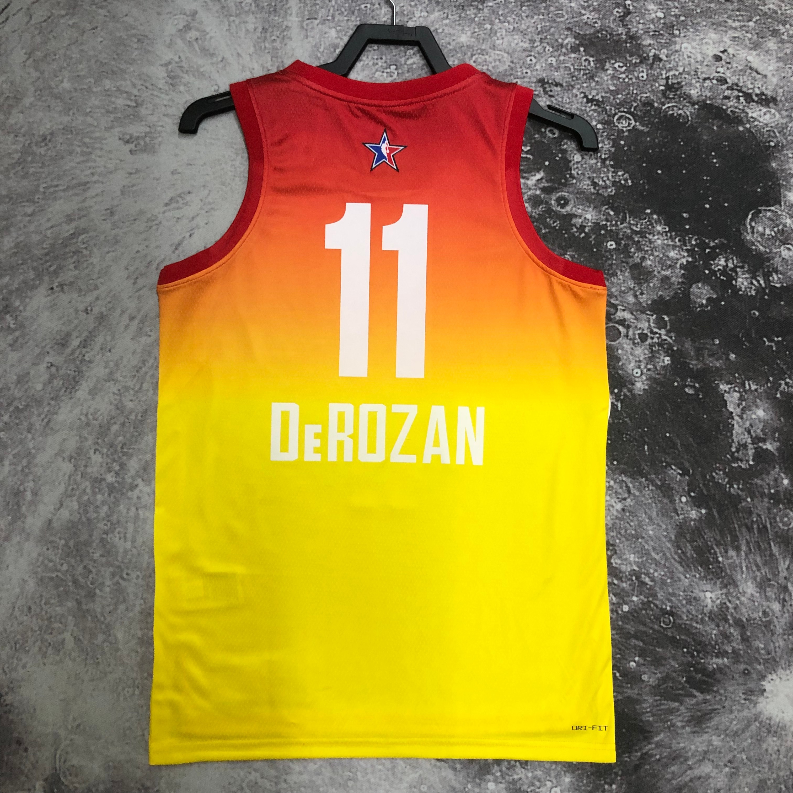 2023 NBA All Star Yellow 11#DeROZAN Hot Pressed Jersey