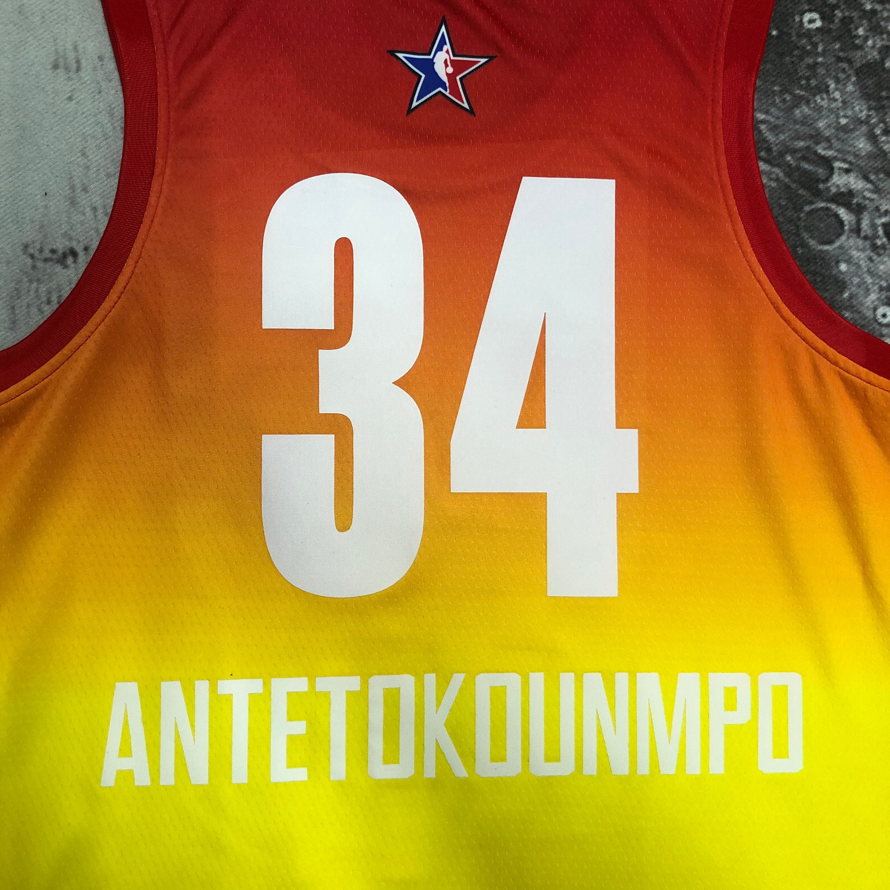 2023 NBA All Star Yellow 34#ANTETOKOUNMPO Hot Pressed Jersey