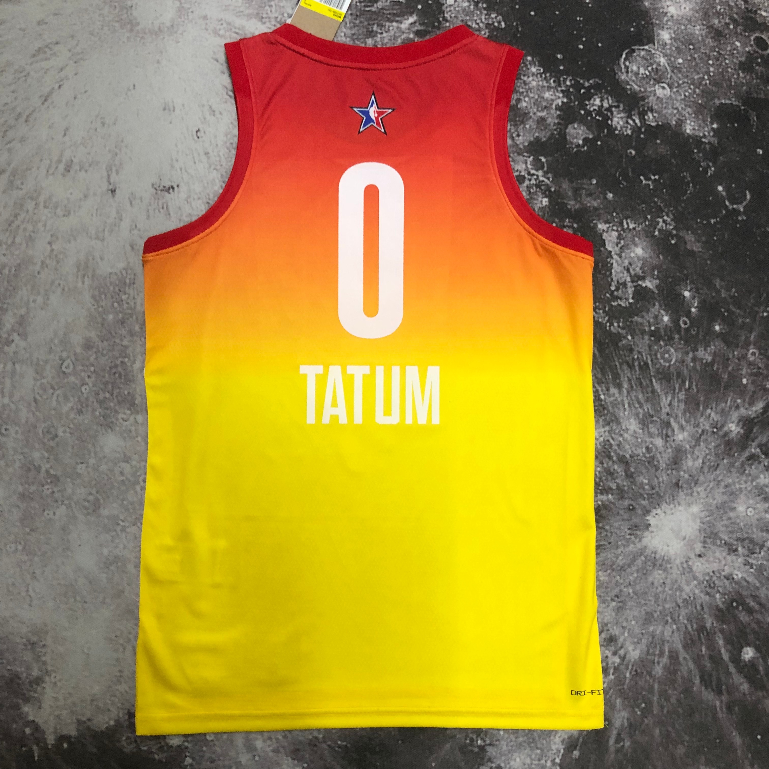 2023 NBA All Star Yellow 0#TATUM Hot Pressed Jersey