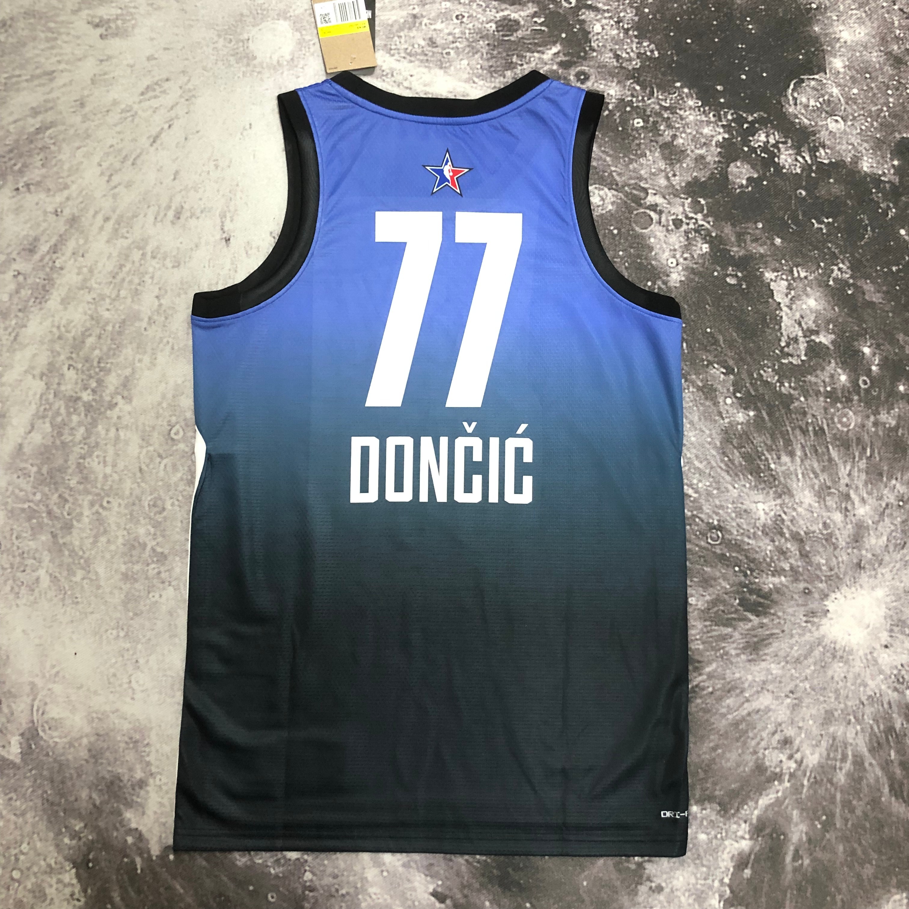2023 NBA All Star Blue 77#DONCIC Hot Pressed Jersey