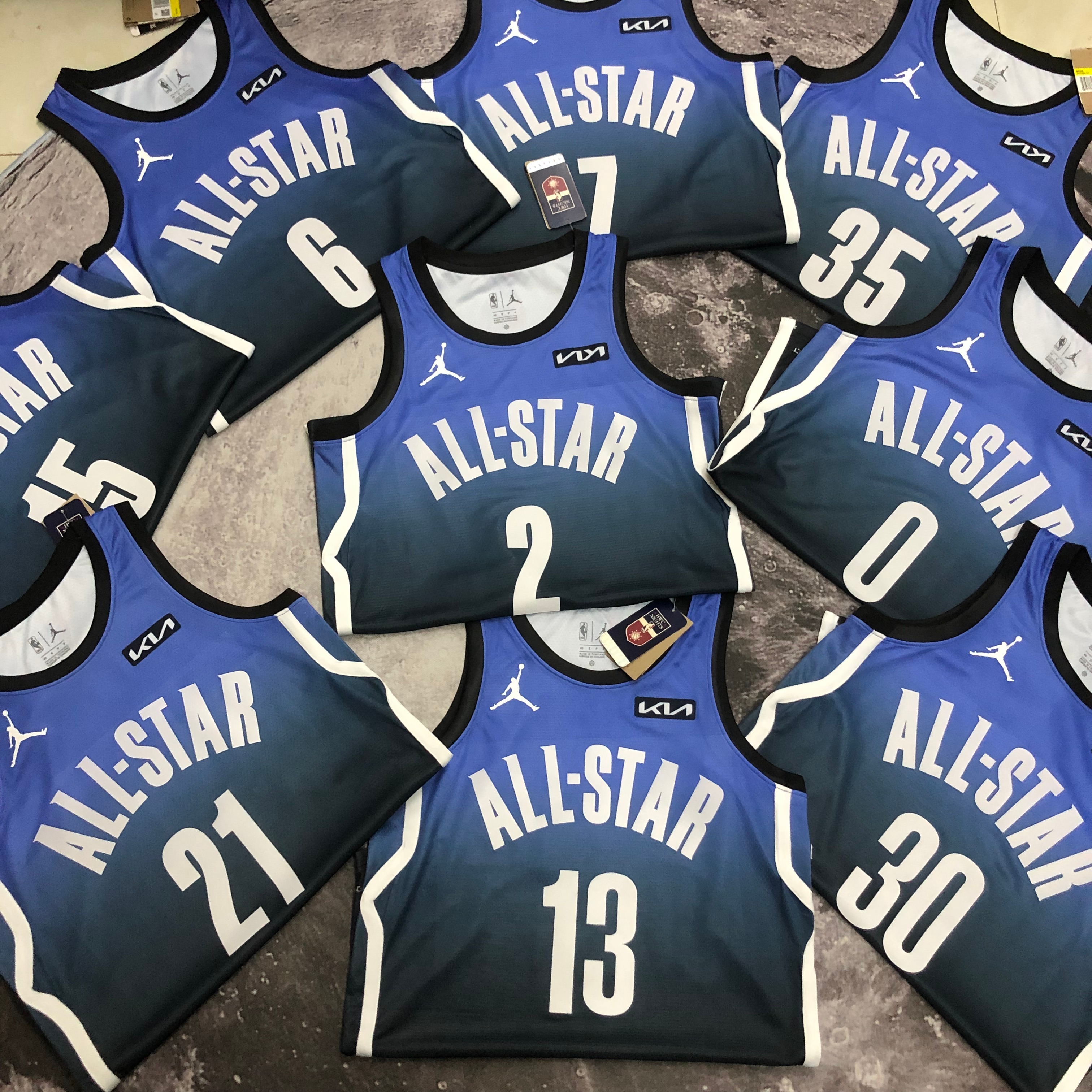 2023 NBA All Star Blue 0#HALIBURTON Hot Pressed Jersey