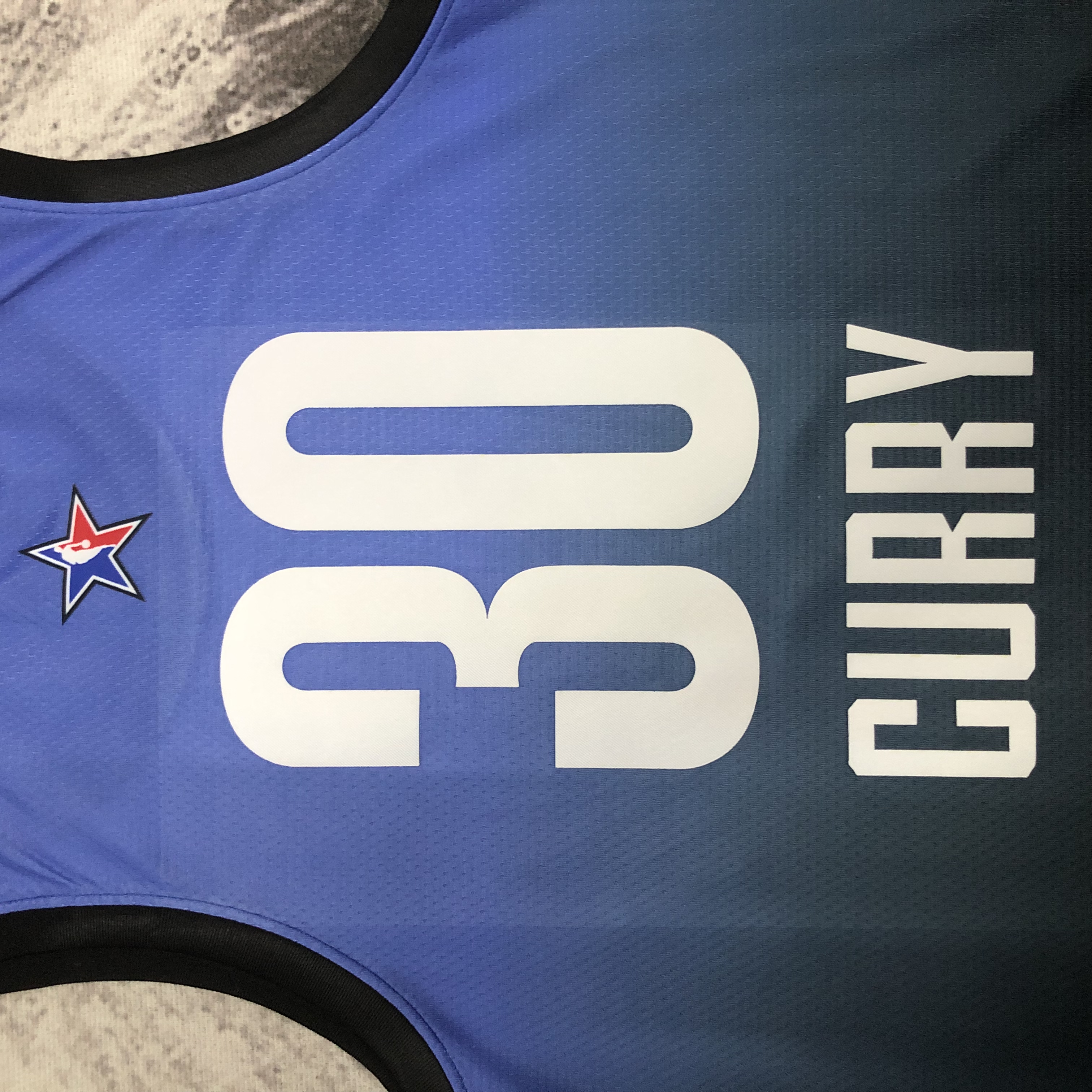 2023 NBA All Star Blue 30#CURRY Hot Pressed Jersey