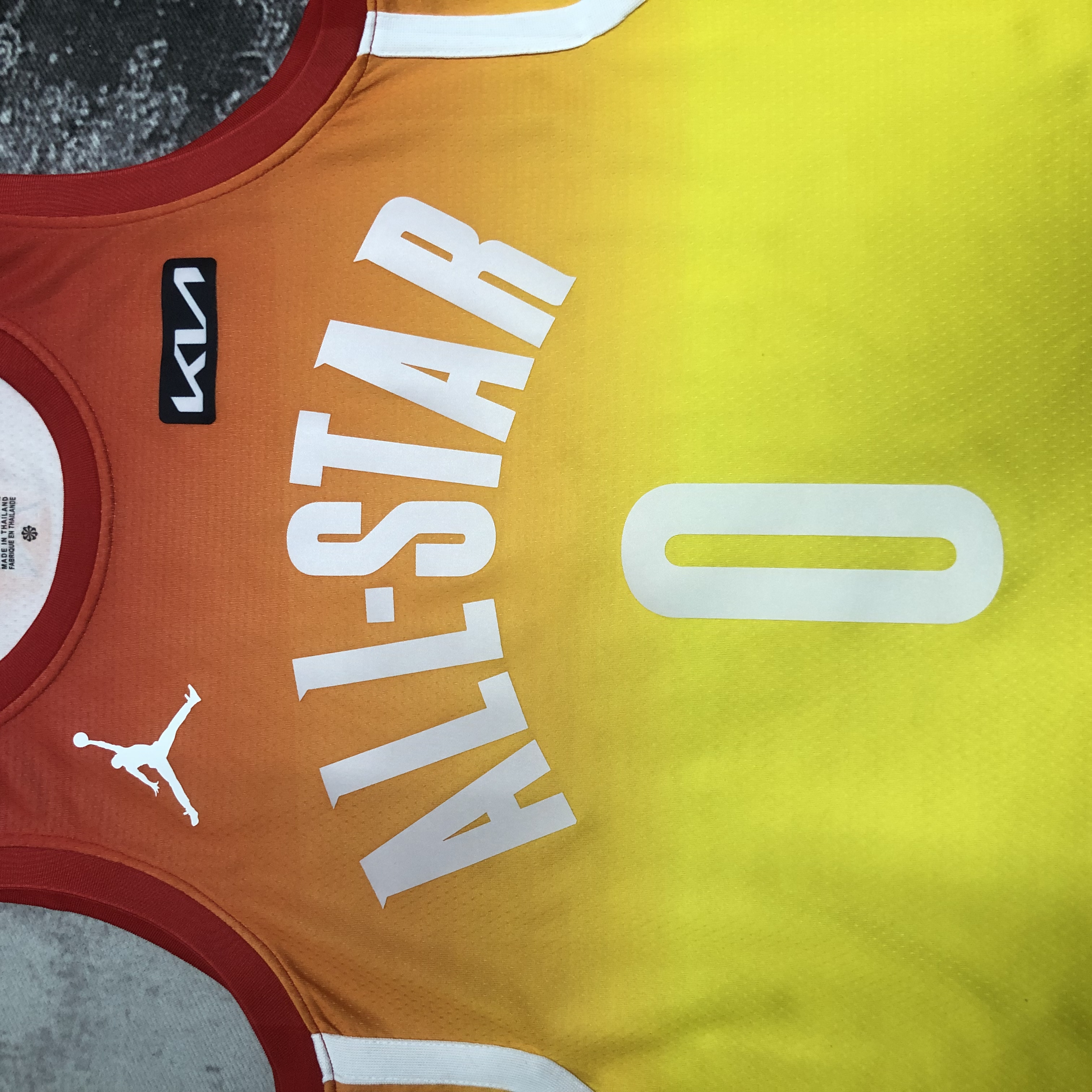2023 NBA All Star Yellow 0#LILLARD Hot Pressed Jersey