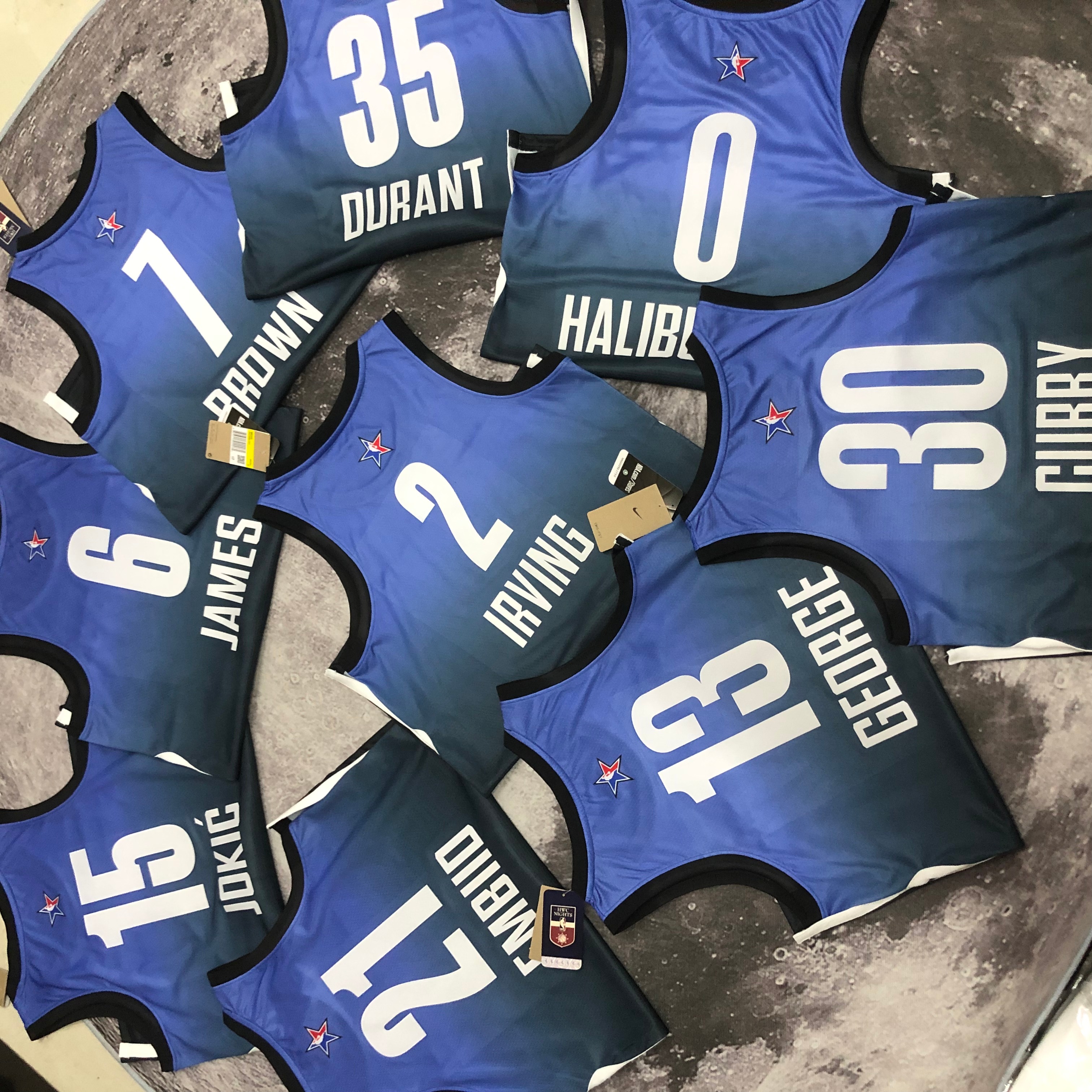 2023 NBA All Star Blue 15#JOKIC Hot Pressed Jersey