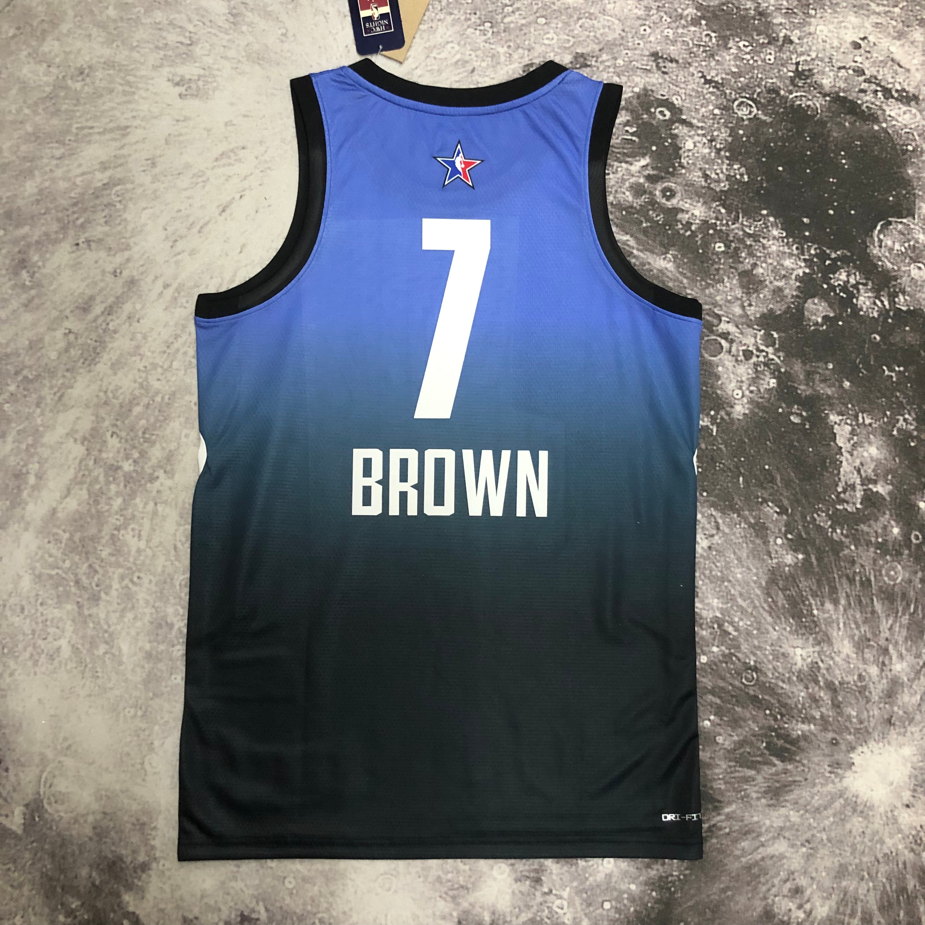 2023 NBA All Star Blue 7#BROWN Hot Pressed Jersey
