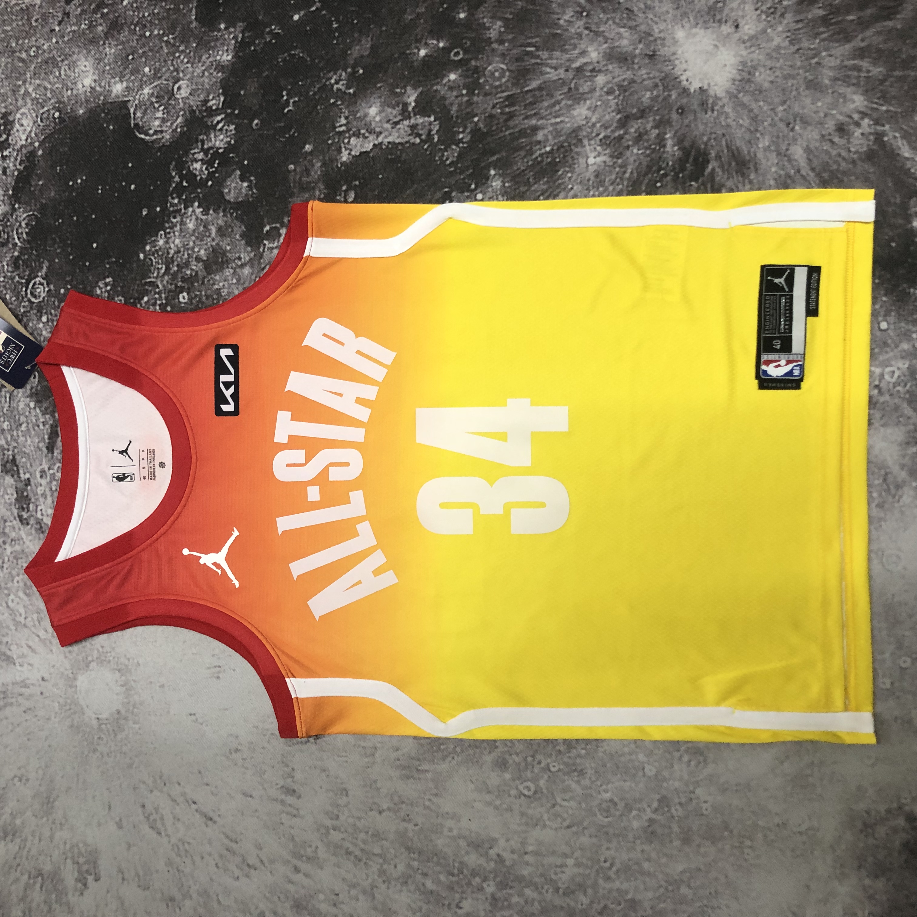 2023 NBA All Star Yellow 34#ANTETOKOUNMPO Hot Pressed Jersey