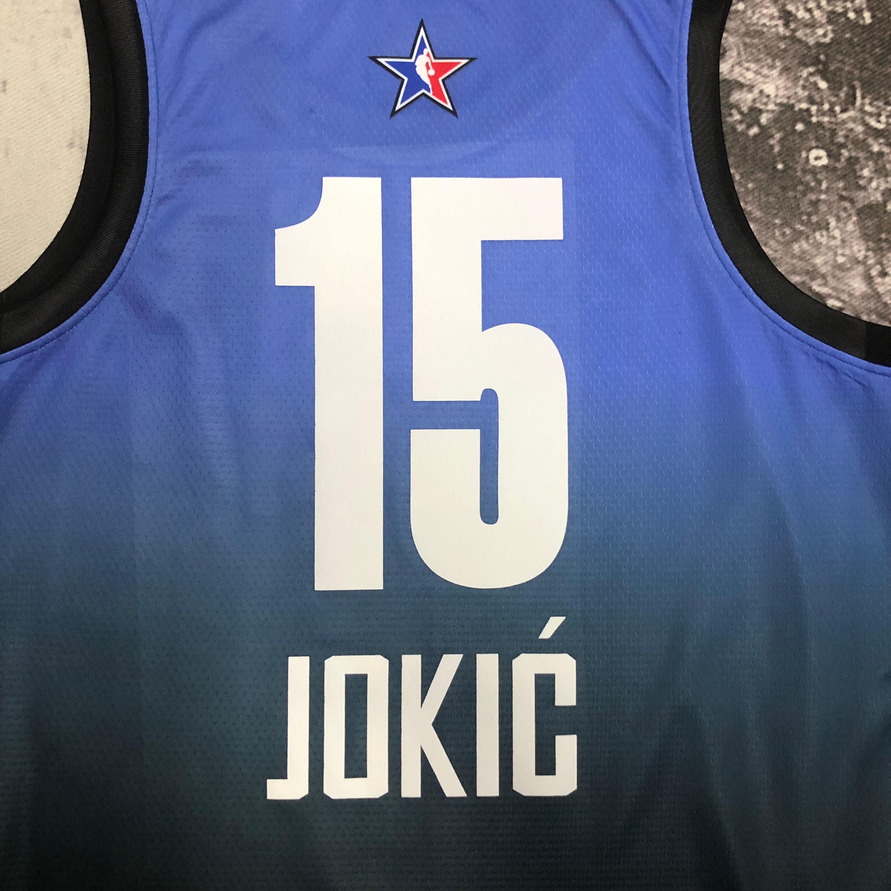 2023 NBA All Star Blue 15#JOKIC Hot Pressed Jersey