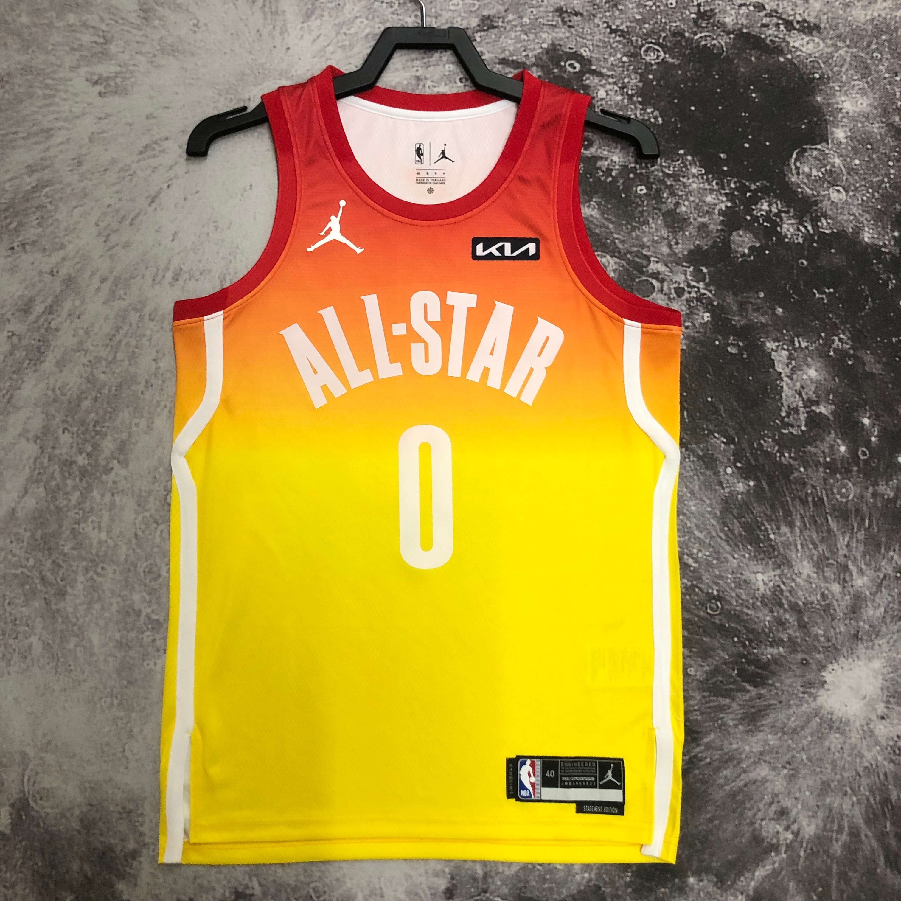 2023 NBA All Star Yellow 0#TATUM Hot Pressed Jersey