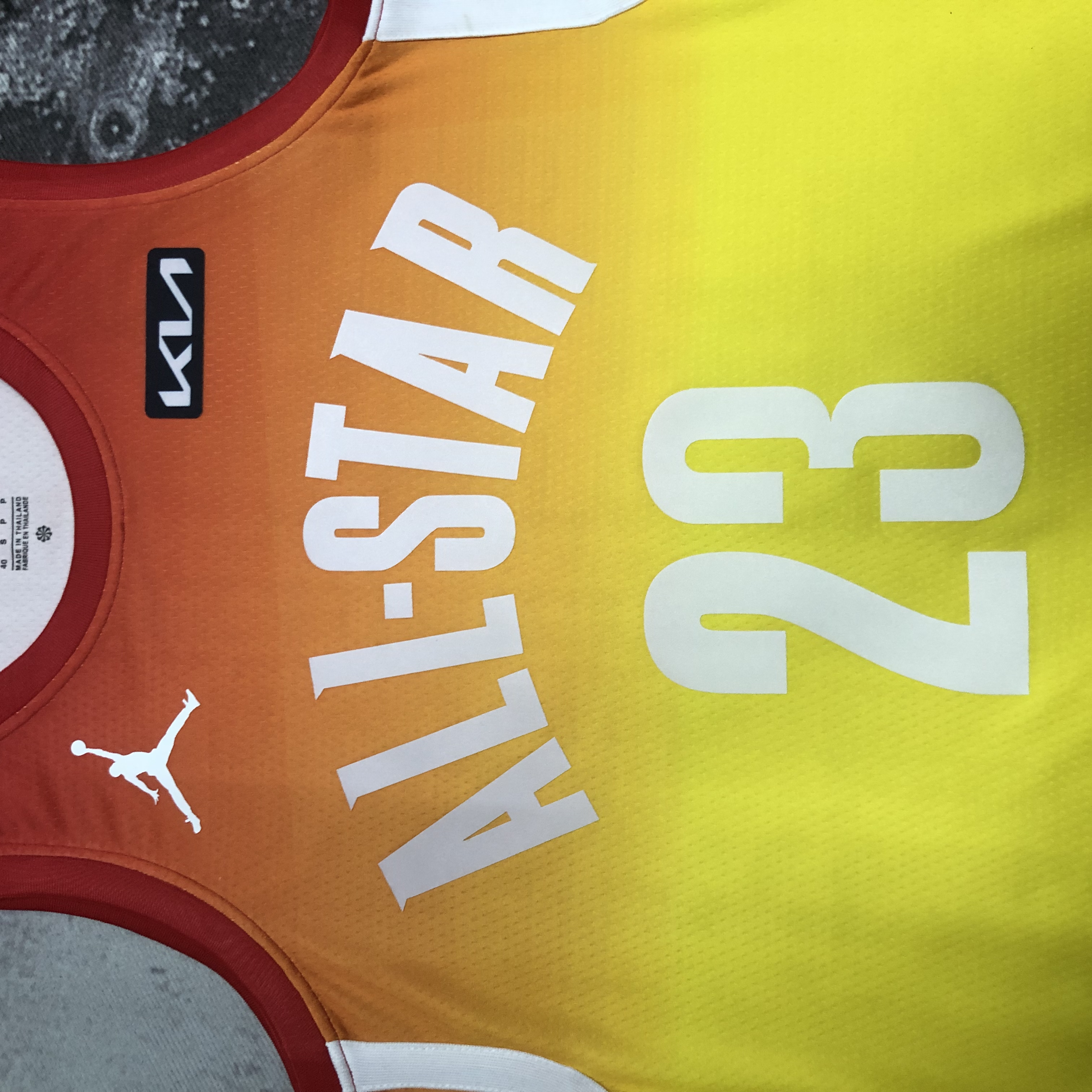 2023 NBA All Star Yellow 23#MARKKANEN Hot Pressed Jersey