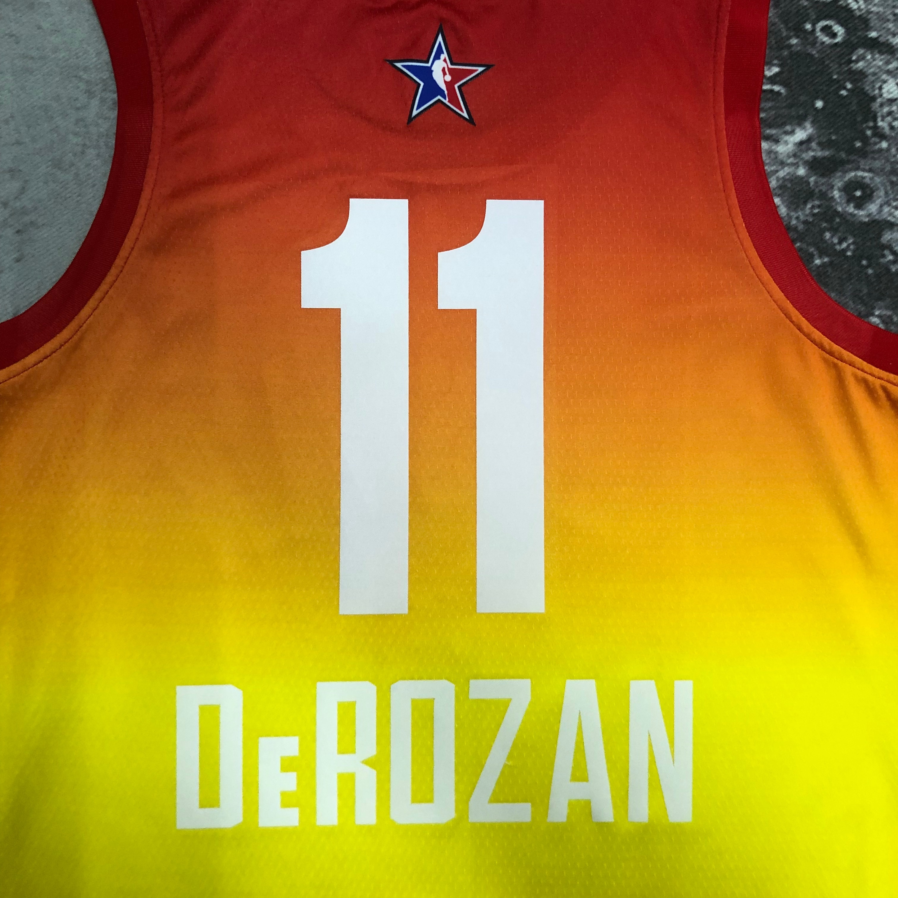 2023 NBA All Star Yellow 11#DeROZAN Hot Pressed Jersey