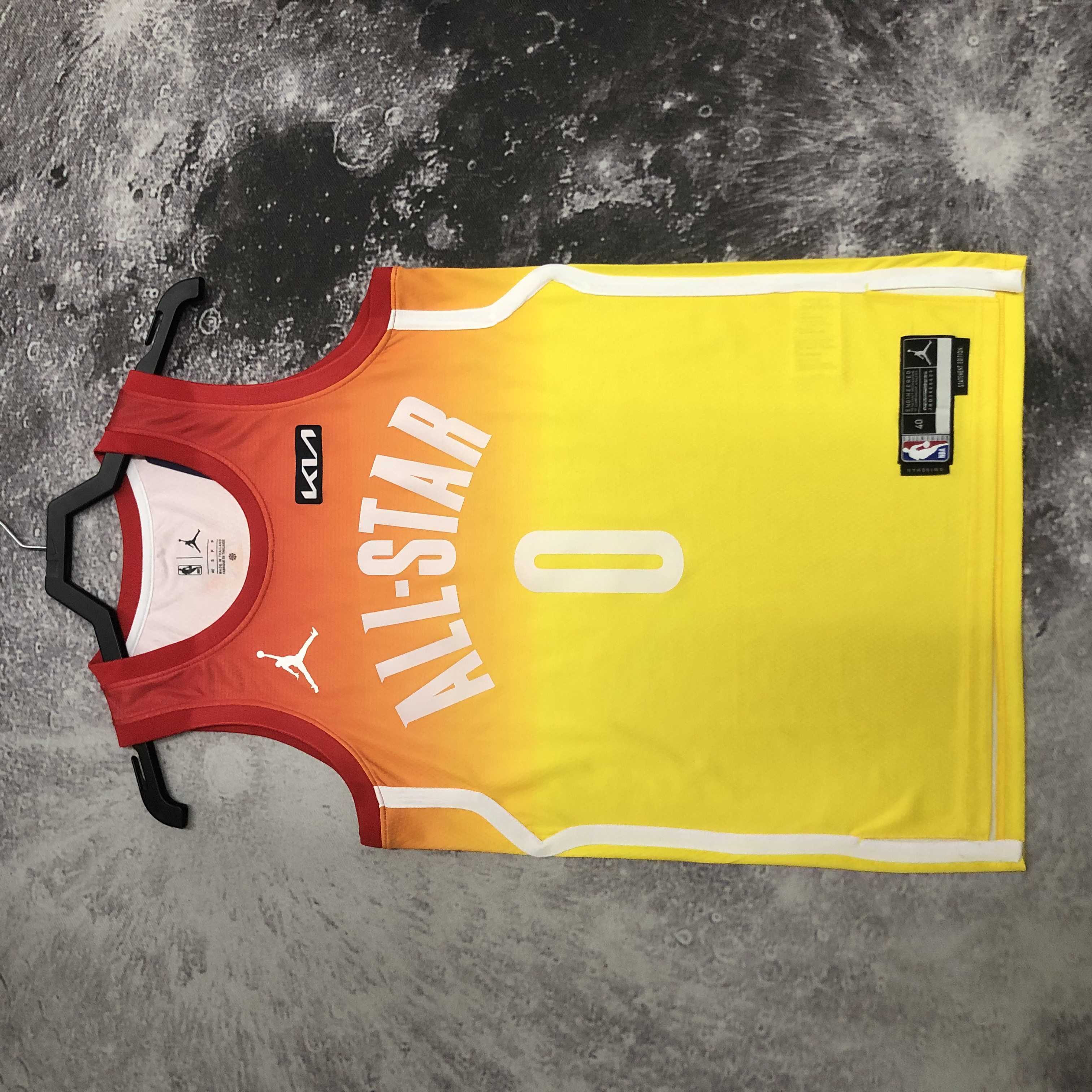 2023 NBA All Star Yellow 0#LILLARD Hot Pressed Jersey