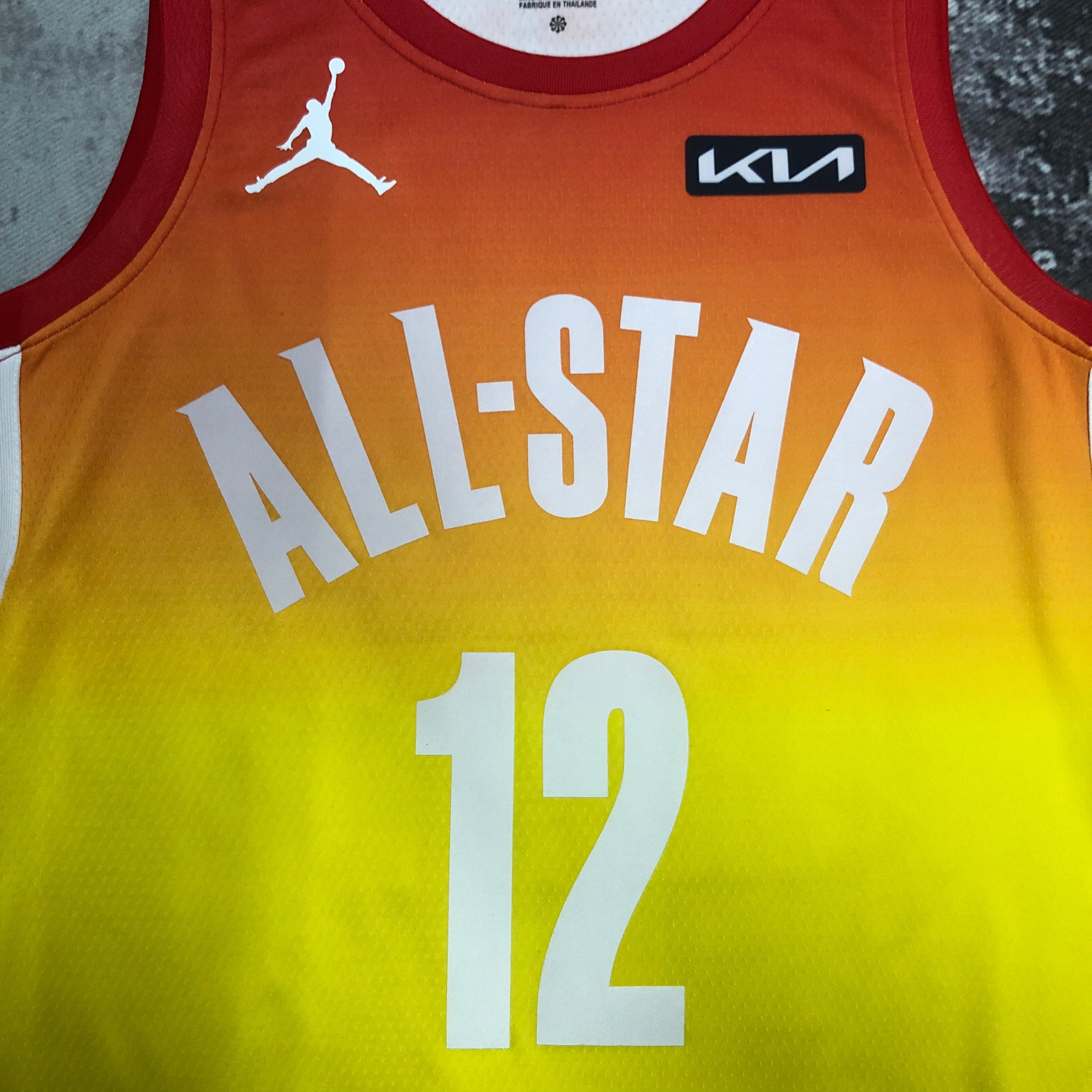 2023 NBA All Star Yellow 12#MORANT Hot Pressed Jersey